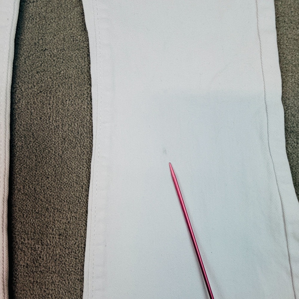 White Denim Jeans Women's Sz 24x32 Wide Bell Bottoms Bootcut Flare CT Unbranded - Picture 9 of 13